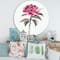 Designart - Vintage Pink Rose Flower - Traditional Metal Circle Wall Art
